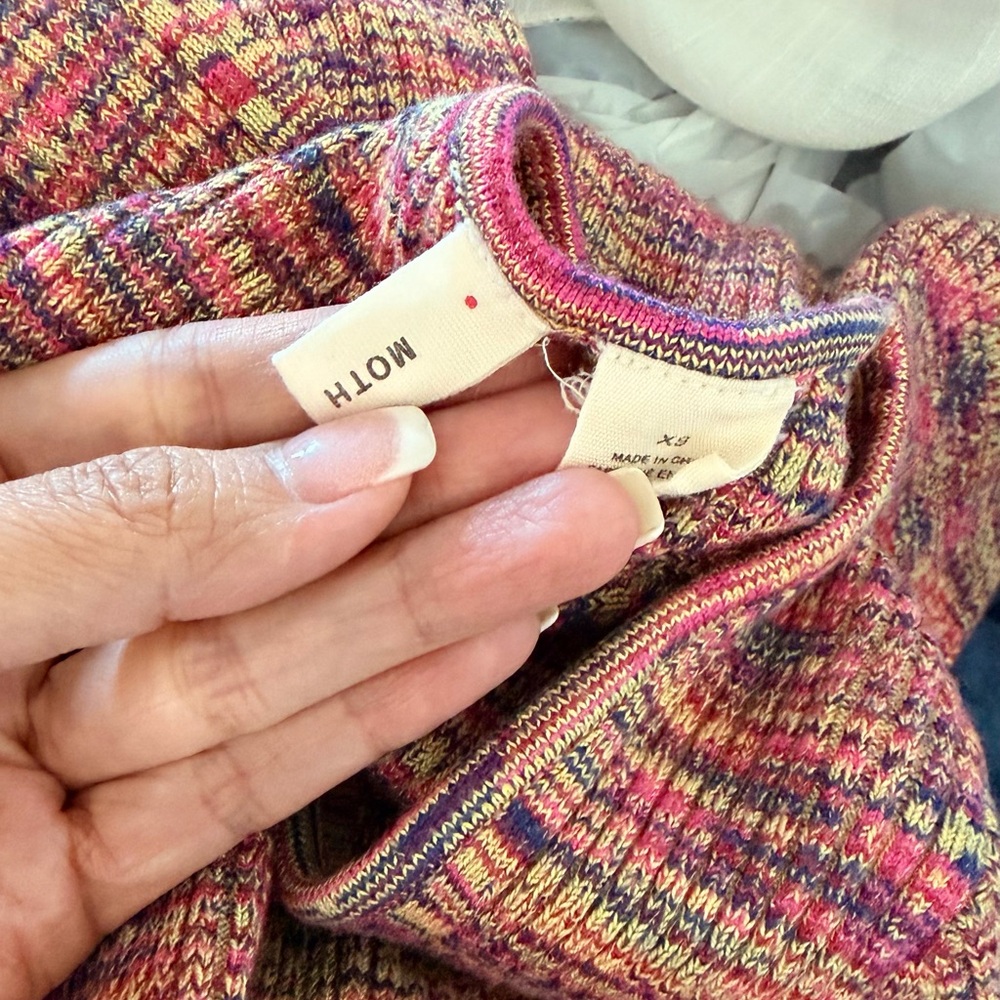 Anthropologie Moth Spacedye Knit Short Sleeve Top Womens Size XS - Picture 5 of 6